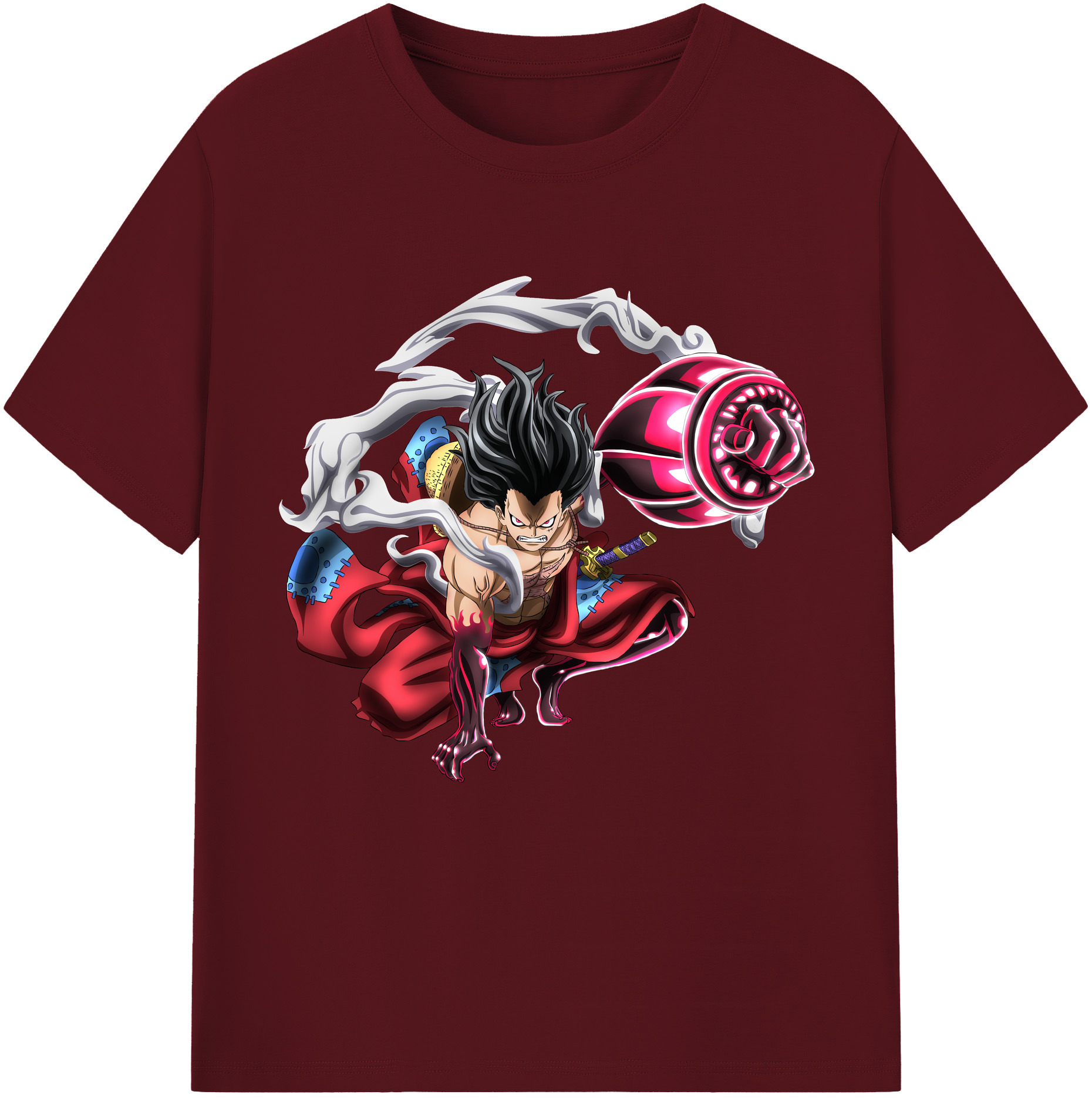 ワンピース モンキー・D・ルフィ ONE PIECE Monkey D. Luffy 綿100％半袖Tシャツ（フロントプリント）
